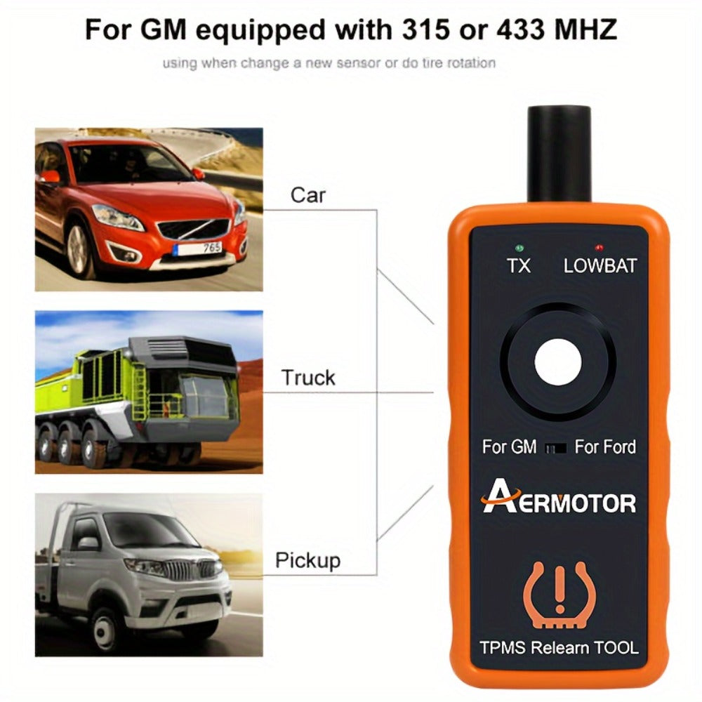 TPMS Relearn Tool 2-in-1 – Tire Pressure Sensor Reset & Activation for Ford & GM | 315MHz 433MHz | EL-50448 Compatible Automotive Diagnostic Tool