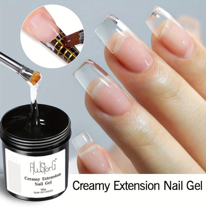Nail Extension Gel Kit 3pcs 100g Clear Creamy Building Gel Hard Construction Gel for Nail Strengthening Lengthening and Manicure UV LED Nail Builder Gel Set Salon and Home Use