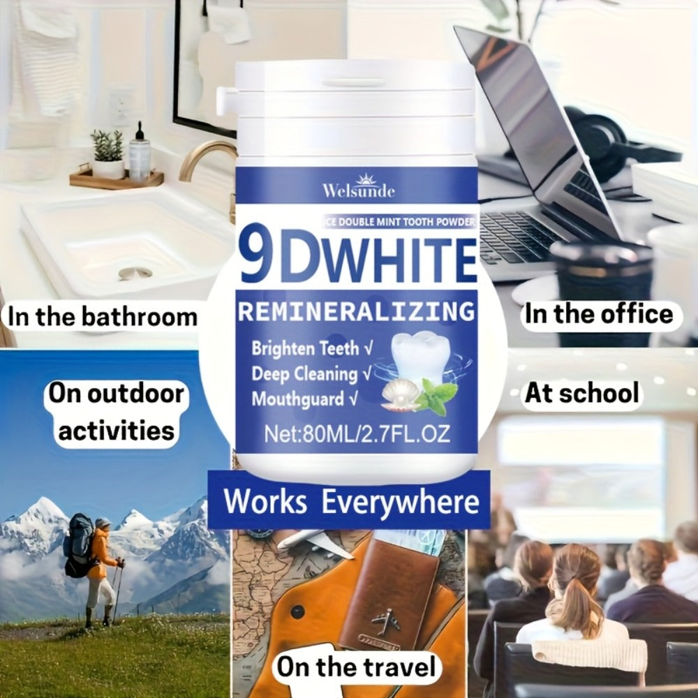 Hydroxyapatite Tooth Powder 3-Pack Remineralizing Whitening Deep Cleaning Mint Fresh Breath Enamel Repair Oral Care for Men Women 80ml Each Bottle