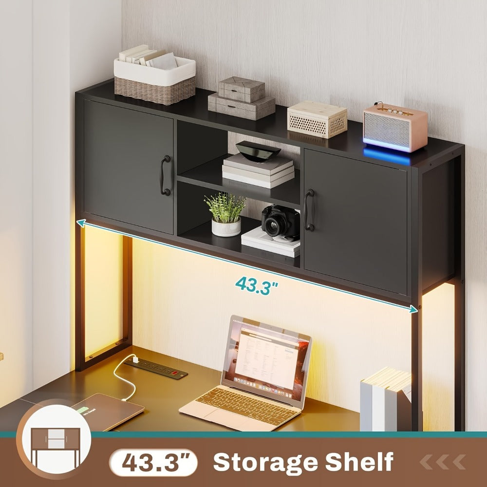 62.2-Inch L-Shaped Office Desk with Storage Drawers and Charging Station for Home Office detail image - detail view 8