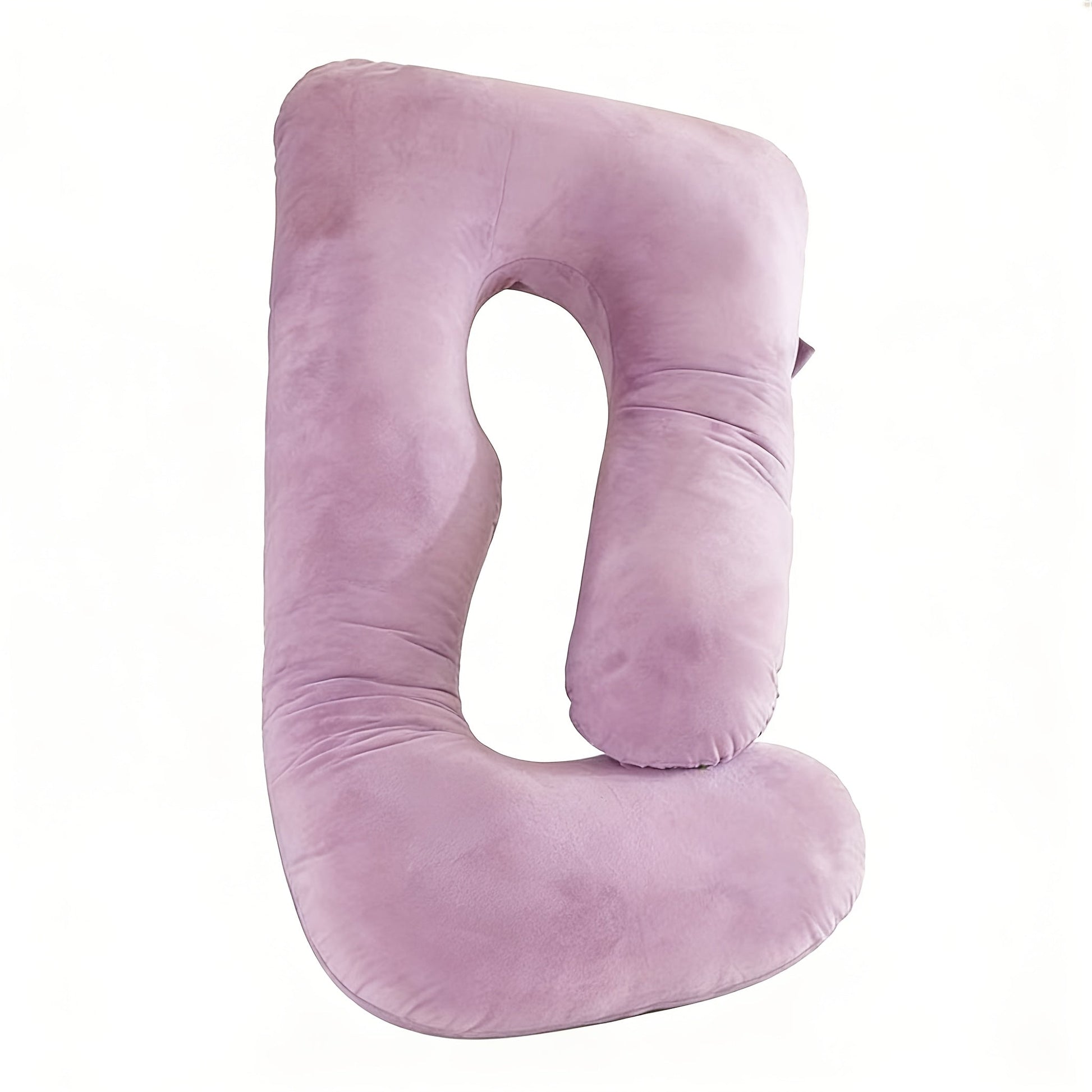 62-Inch J-Shaped Pregnancy Pillow - Velvet-Look Full-Body Design variant image