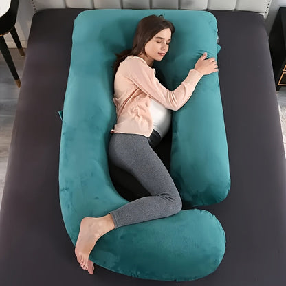 62 Inch J Shaped Full Body Pregnancy Pillow with High Quality Velvet Like Cover - product view 2