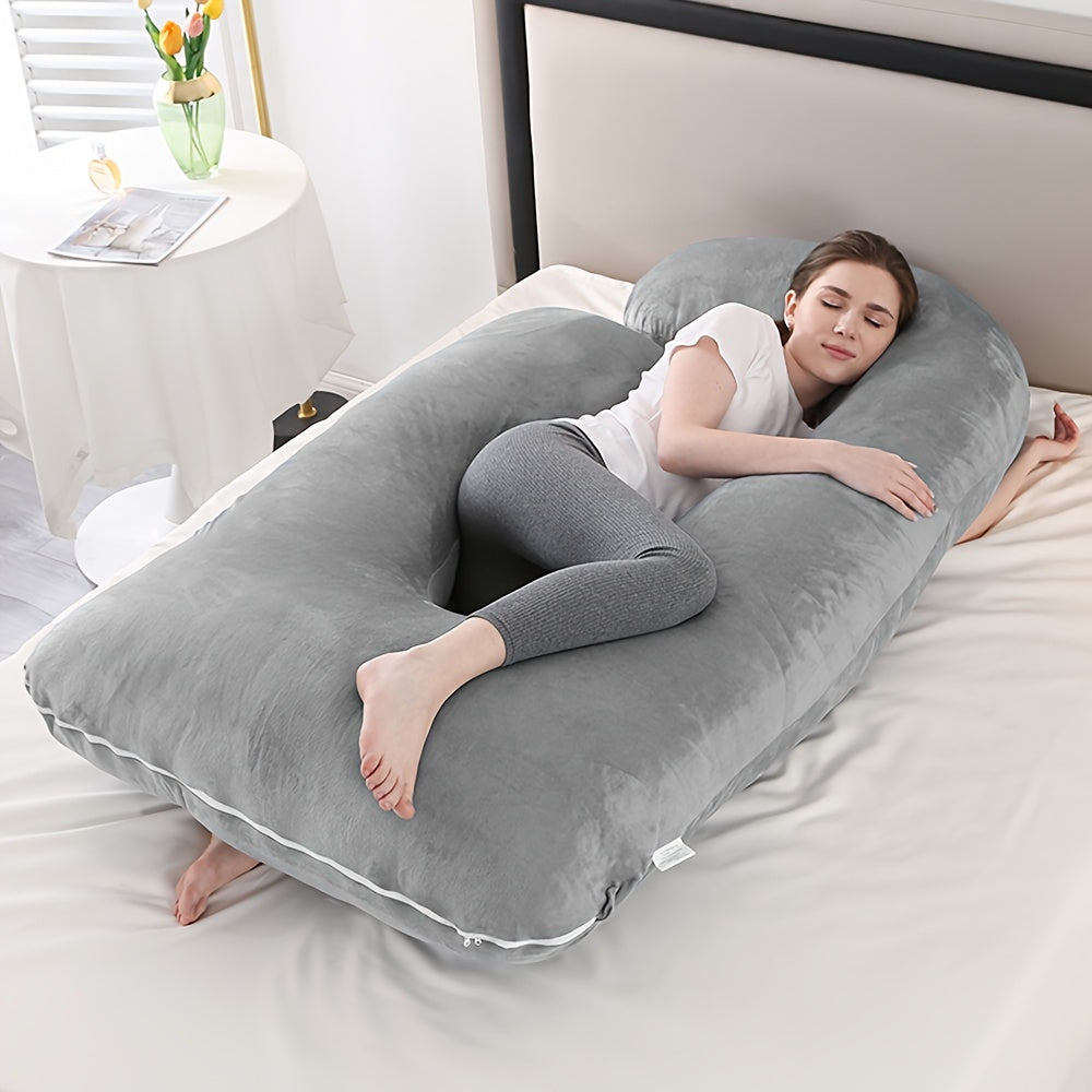62 Inch J Shaped Full Body Pregnancy Pillow with High Quality Velvet Like Cover - product view 6