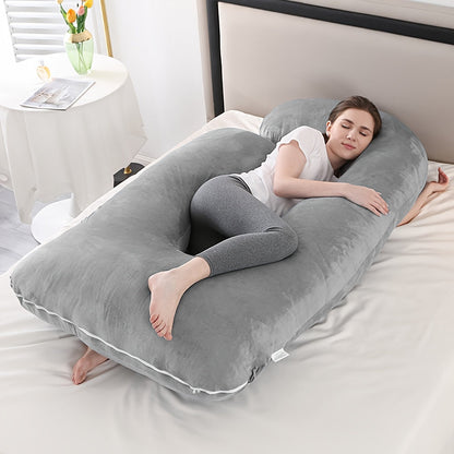 62 Inch J Shaped Full Body Pregnancy Pillow with High Quality Velvet Like Cover - product view 6