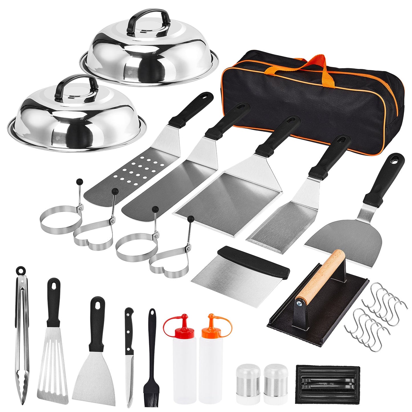 Backpacking Cookware Mess Kit 19/27pcs – Non-Stick Pot Pan Kettle with Stainless Steel Cutlery, Lightweight Camping Cook Set for Open Fire, Hiking & Outdoor Cooking