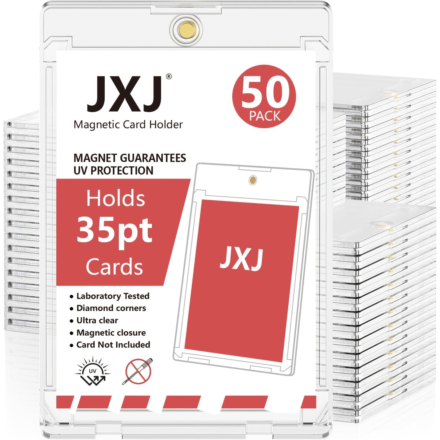 Magnetic Card Holders 35pt Hard Plastic Trading Card Sleeves Protector for Baseball Pokemon Sports Cards Bulk Pack 25 50 100 200 400