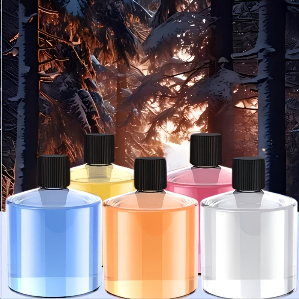 Car Fragrance Diffuser Refill Liquid – 5 Bottles 1.69oz Each, 5 Scents (Hilton, Gardenia, Osmanthus, Ocean, Cologne), Car Air Freshener Refill for Smart Rechargeable Diffuser
