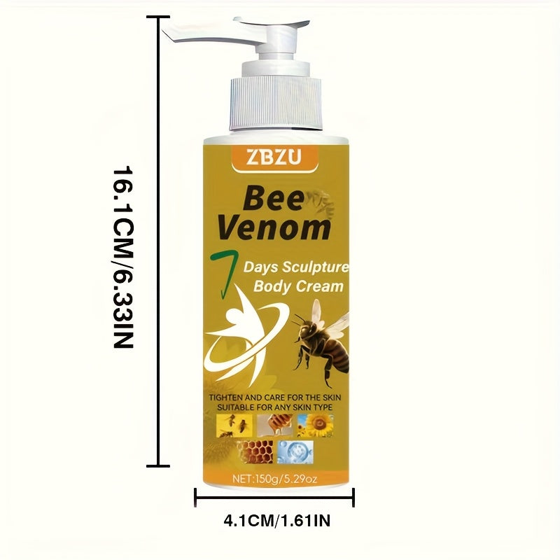 Skin Tightening Body Cream with Bee Venom & Collagen – 7-Day Rapid Firming Lotion for Arms, Abdomen, Thighs & Buttocks | Vitamin C, Vitamin E & Glycerin Formula | Fast-Absorbing Lifting Cream 150g