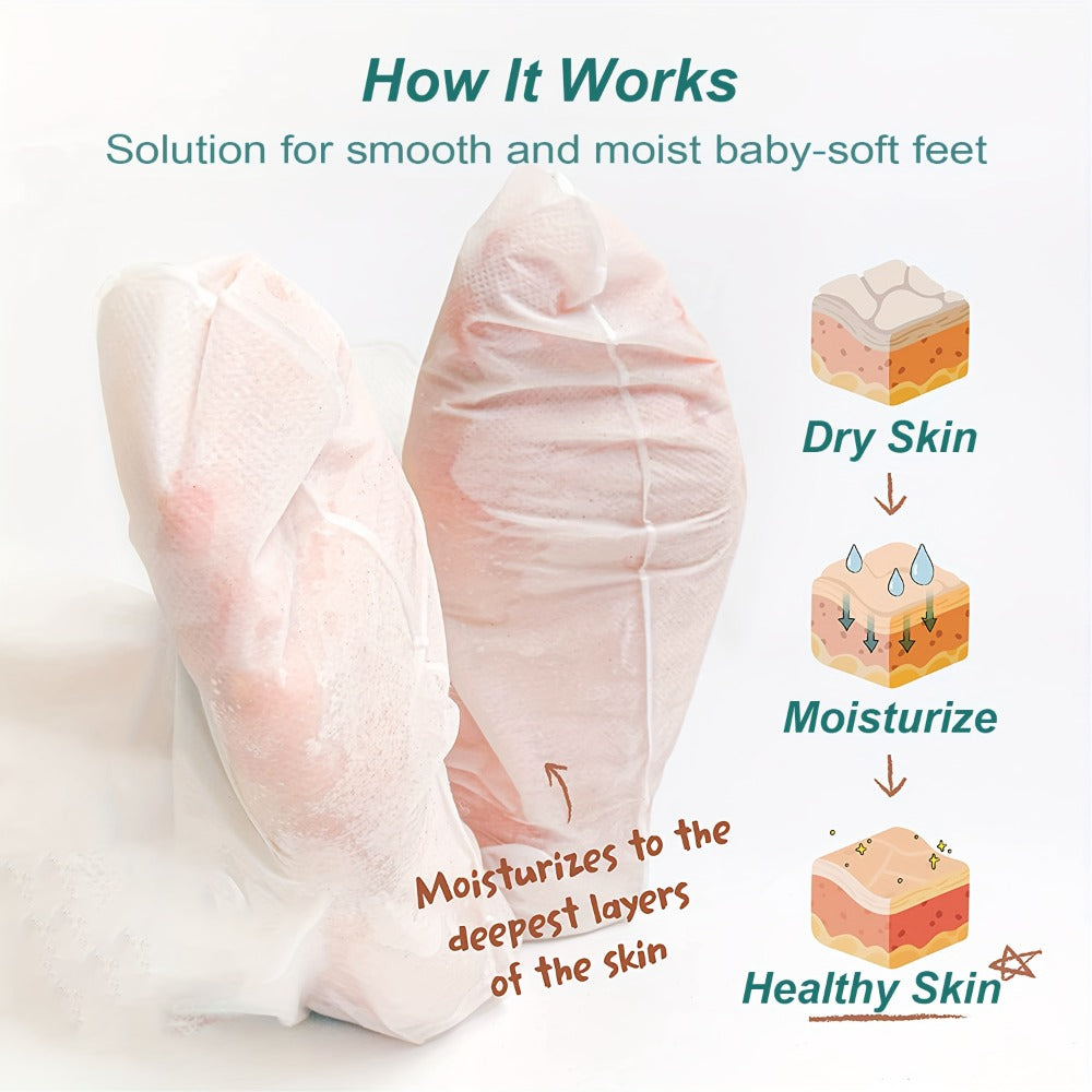 Foot Peel Mask Exfoliating Socks Dead Skin Remover Moisturizing Firming Brightening Hypoallergenic Peeling Treatment for Dry Cracked Heels Rough Skin Smooth Soft Feet 2 4 6 Pairs