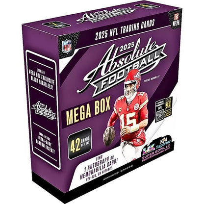 2025 Panini Absolute Football Mega Box 42 Trading Cards 1 Auto or Memorabilia Card Per Box Kaboom Inserts Black Parallels 6 Toploaders Magnetic Holder StreetCards Magnet NFL Collector Box