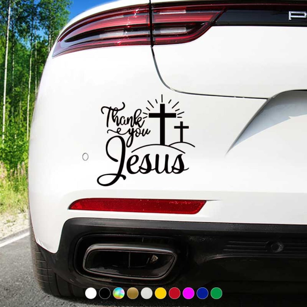 Christian God Car Stickers 4pcs – Waterproof Vinyl Bumper Decals for Cars, Laptops, Water Bottles, Motorcycles & Windows, Faith Cross Religious Sticker Set, Multi-Color Options