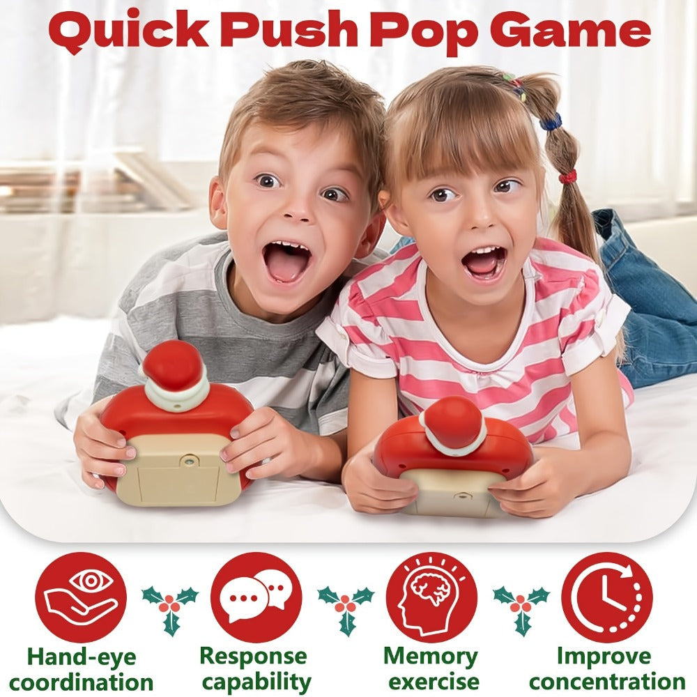 Santa Claus Pop Up Brain Game Toy for Kids – Interactive Click Music Memory Training Toy to Boost Focus Logic Animal Shaped Christmas Gift for Boys Girls
