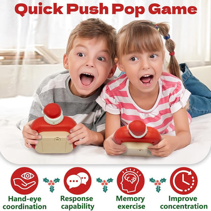 Santa Claus Pop Up Brain Game Toy for Kids – Interactive Click Music Memory Training Toy to Boost Focus Logic Animal Shaped Christmas Gift for Boys Girls