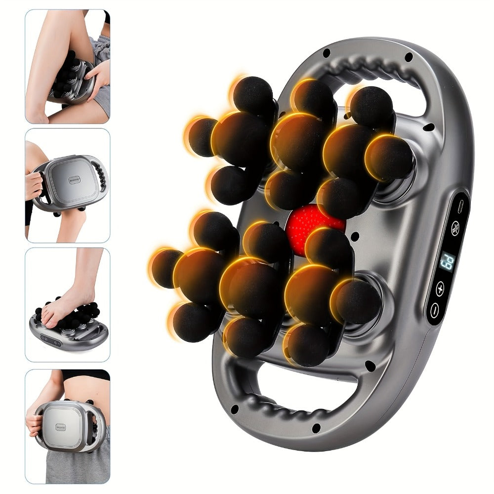 Handheld Massage Gun with Multiple Heads – 9 Modes 9 Intensity Levels USB-C Rechargeable Percussion Massager with Storage Case & Smart Timer, Deep Tissue Muscle Relief for Home Gym & Sports Recovery