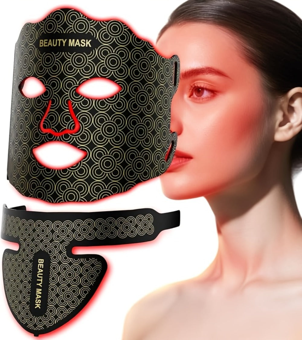 Red Light Therapy Face Mask – 7-in-1 LED Device for Face, Neck & Chest, 95 Beads 650nm & 850nm Dual Wavelength, Flexible Soft Silicone, Remote Control, Anti-Aging Home Spa Beauty Gift for Women