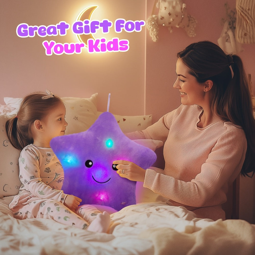 Light Up Musical Star Plush Toy with LED Glow & Soothing Music – Soft Stuffed Star Night Light for Kids Toddlers Nursery, Birthday Baby Shower Valentine Gift for Children Couples