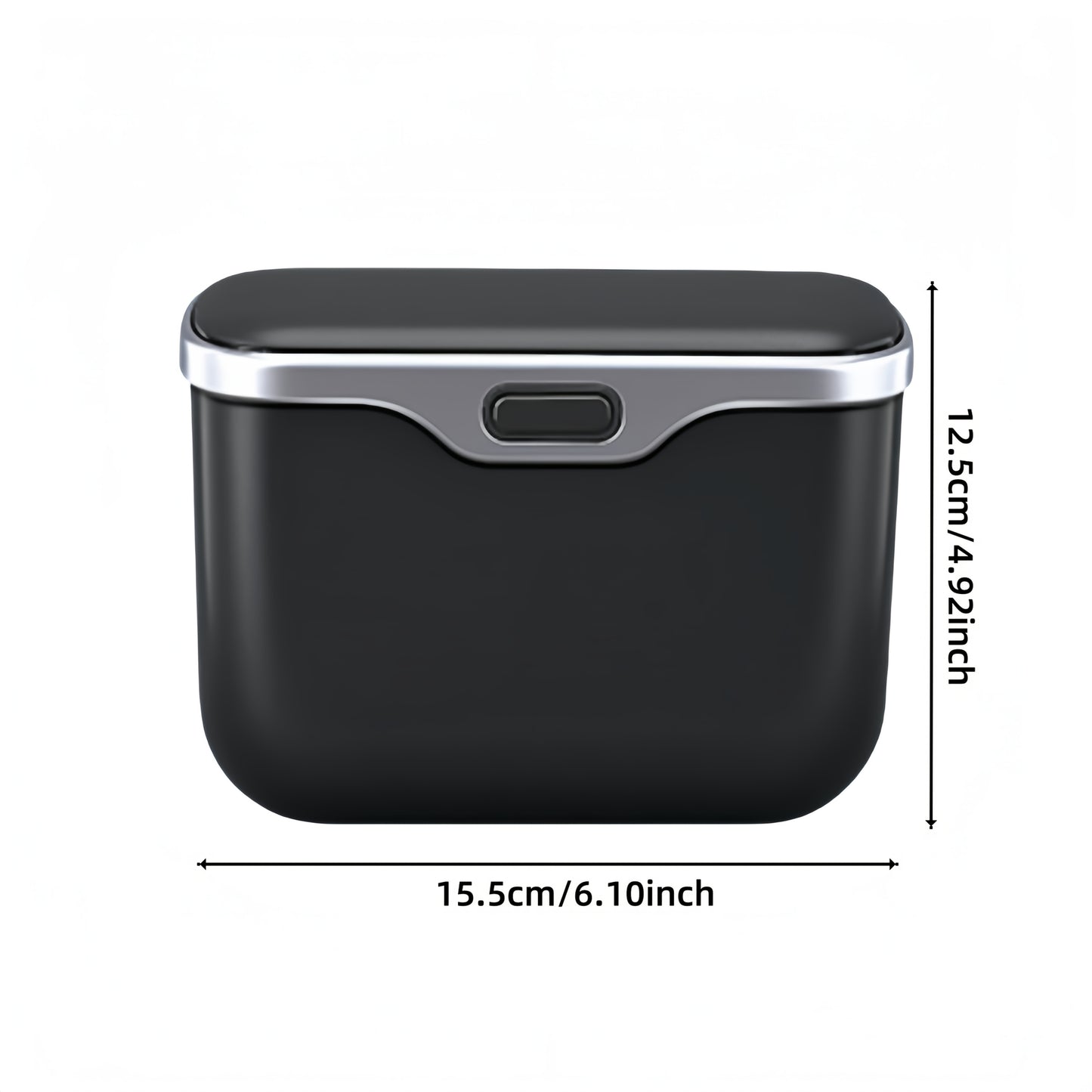 Car Trash Can Leather & ABS – Leak-Proof Auto Garbage Bin with Lid | Dry & Wet Waste | Universal Fit 99% Cars | Includes Garbage Bags | Black & Beige