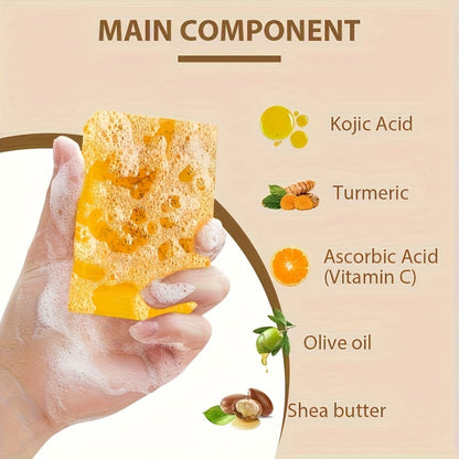 Turmeric Bath & Skin Care Set 3-Piece — Brightening Mousse, Soap & Oil for Hair, Face & Body, Gentle Moisturizing Cleanser Gift Set for Women All Skin Types