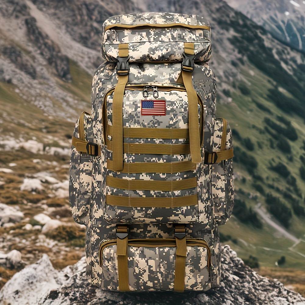 Military Hiking Backpack 80L – Tactical 3-Day Assault Pack Oxford Fabric DIY System for Camping Hunting Travel Unisex