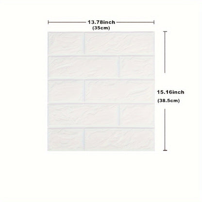 3D Foam Brick Wall Sticker 100 Pieces Self Adhesive Waterproof Soft Wallpaper Panel for Living Room Bedroom Bathroom Kitchen Home Decor White Rock Black Rock Red Marble Flower
