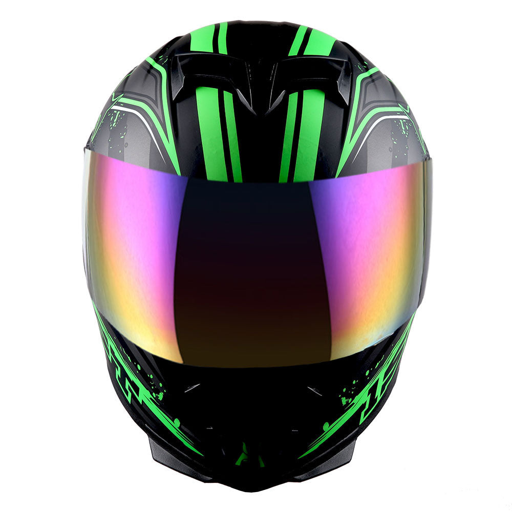 Motorcycle Full Face Helmet with Tinted Shield & Spare Clear Shield Quick Release Buckle Lightweight Aerodynamic Removable Washable Interior, Multiple Colors S M L XL