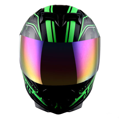 Motorcycle Full Face Helmet with Tinted Shield & Spare Clear Shield Quick Release Buckle Lightweight Aerodynamic Removable Washable Interior, Multiple Colors S M L XL