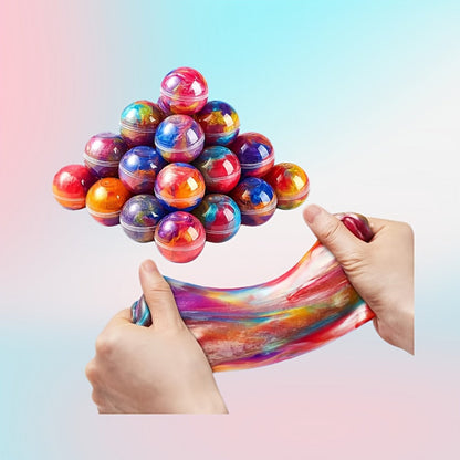 Galaxy Slime Balls 36 Pack Party Favors – Non-Sticky Bendable Slime Spheres for Kids Birthday, Classroom Rewards, Halloween & Holiday Goodie Bags