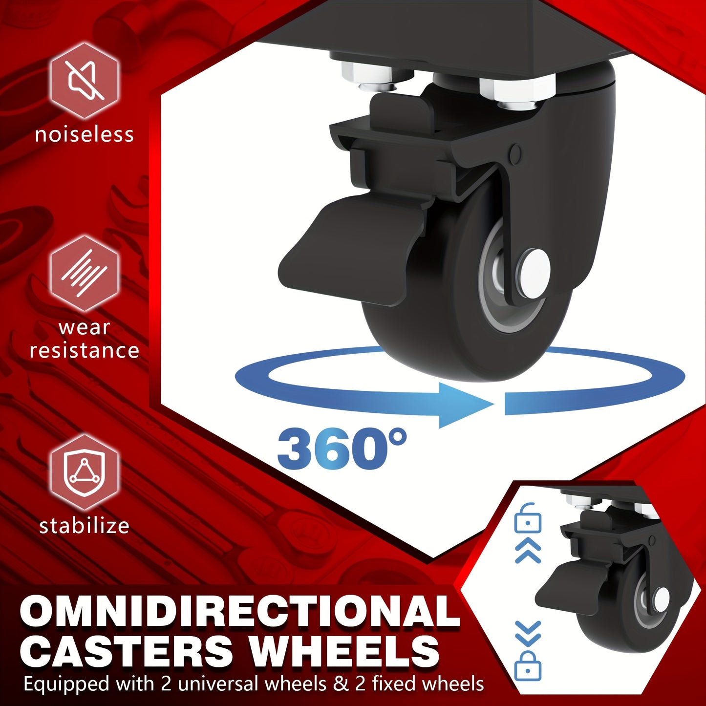 Three-Layer Rolling Tool Cart, Mechanical Tool Cart Wheels, Industrial Practical Trolley with Drawers And Screw Boxes, with Storage Garage, Warehouse And Repair Shop, Miscellaneous Storage Rack