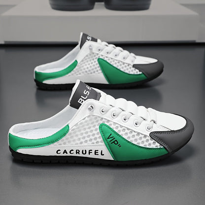 Men's Lightweight Slip-On Sneakers - Cushioned Insole and Fabric Upper
