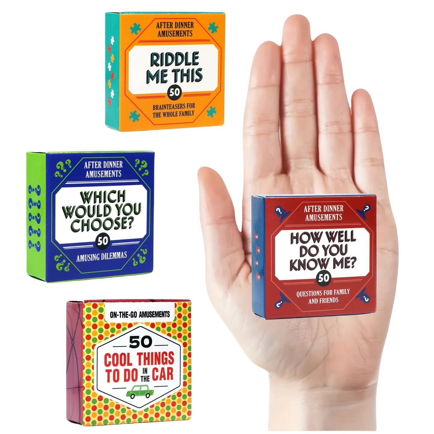How Well Do You Know Me Card Game – 50 Questions Conversation Starter for Family & Friends, Portable After Dinner Party Game for Camping, Holidays & Game Night