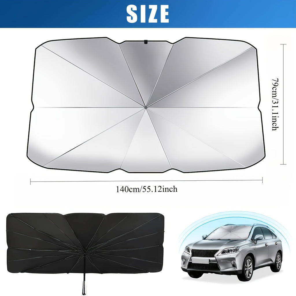 UV Protection Windshield Sun Shade - Vehicle Front Windshield Visor with Seamless Opaque Insulation for Wide Range of Vehicle Models