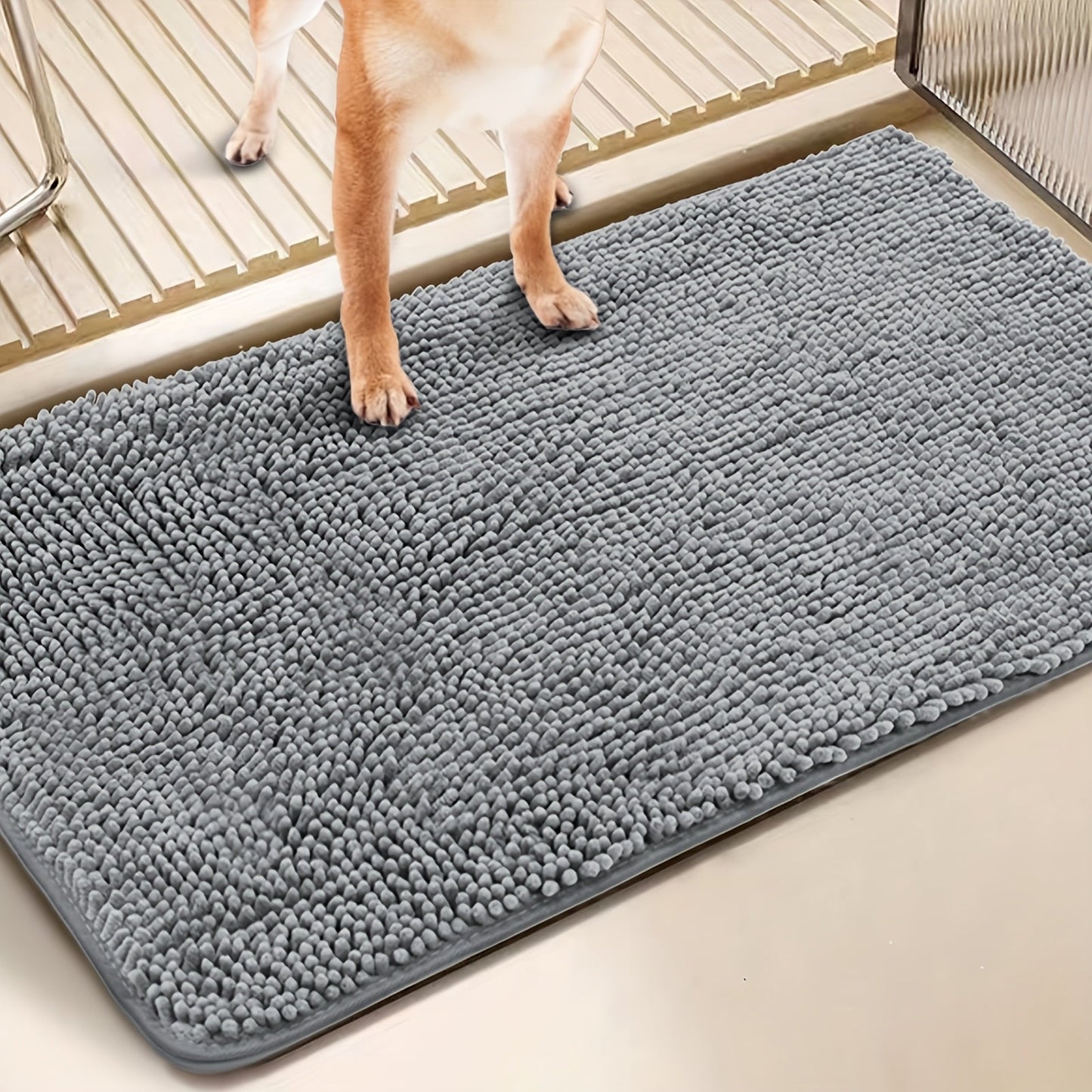 Dog Door Mat for Muddy Paws – Absorbent Non-Slip Quick-Dry Microfiber Mat | Machine Washable | Single or 2-Pack | 24×17" & 32×20"