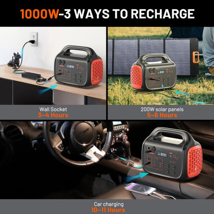 Portable Power Station 1075Wh/294Wh – 1000W/300W Solar Generator, Lithium Battery, 120V AC Outlet, for RV, Camping, Hiking, Fishing & Emergency Backup