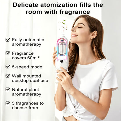 Aromatherapy Diffuser with Essential Oils 2-in-1 Humidifier - Hotel Scent Home Fragrance Machine with Natural French Essential Oils, Ultrasonic Spray, LED Ambient Light, Whole House Air Freshener for Bedroom, Living Room, Office