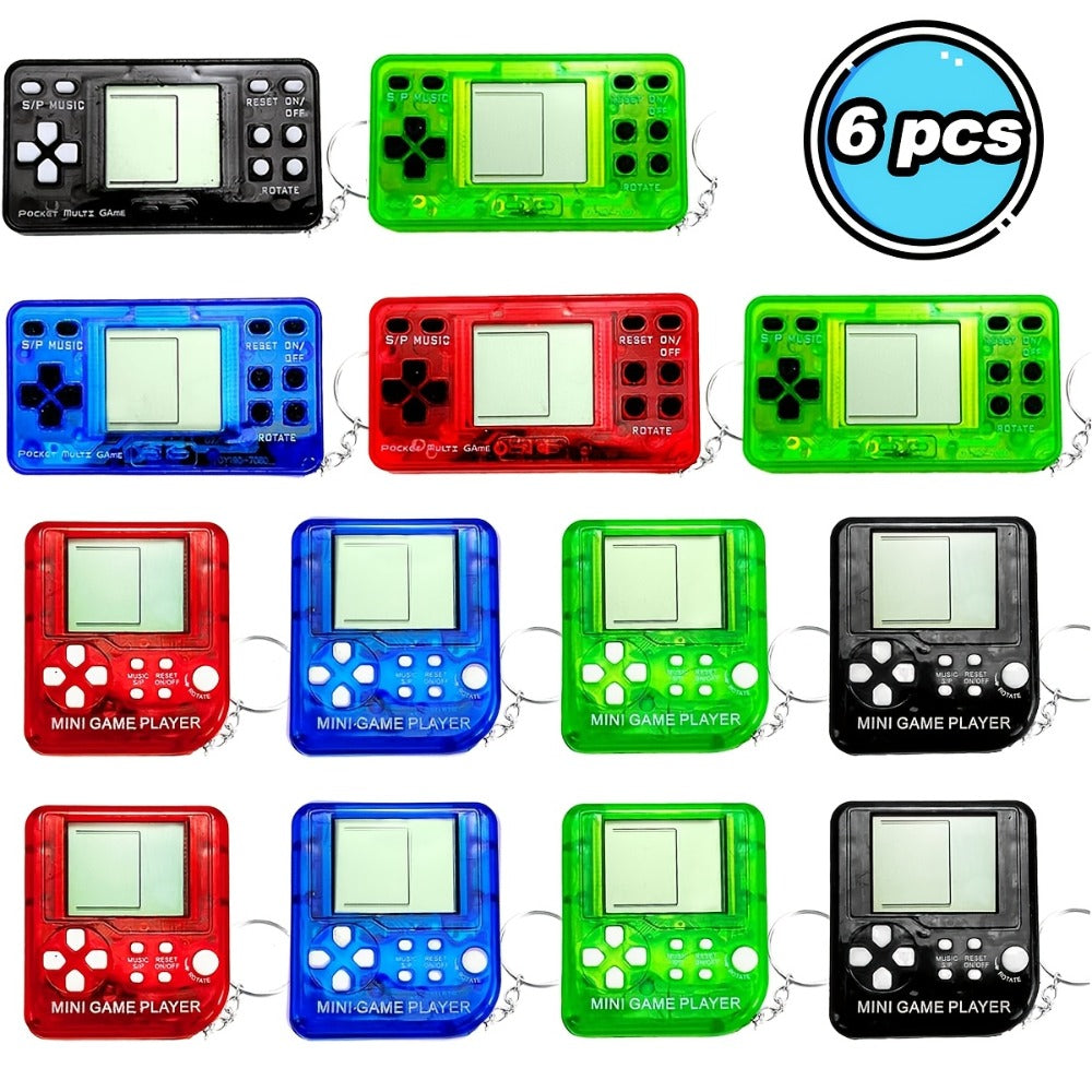 Mini Game Console Keychains 6 12 or 25 Pack – Handheld Video Game Backpack Clips for Kids Gaming Birthday Party Favors, Classroom Prizes, Gamer Goodie Bag Stuffers & Holiday Gifts