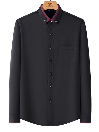 Men's Colorblock Long Sleeve Dress Shirt - Wrinkle Resistant