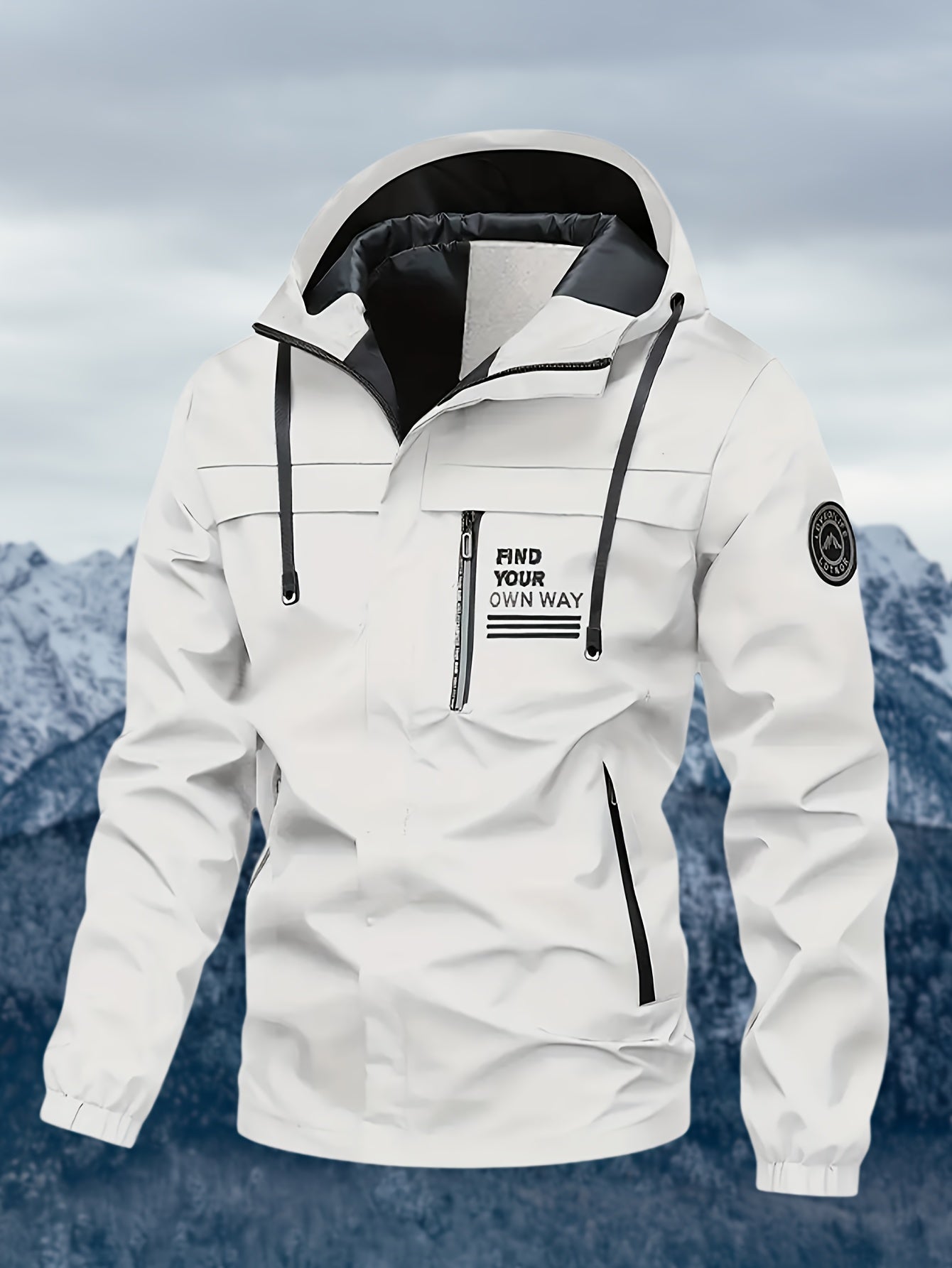 Men's Windproof Zip-Up Coat Everyday 381