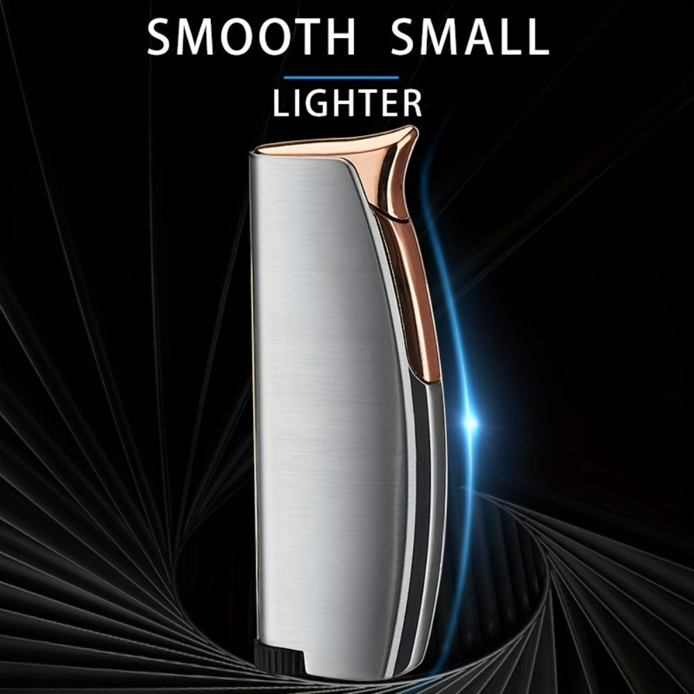 Windproof Lighter 2-Pack – Slim Portable Pocket Lighter with Mirror Finish, Refillable Butane Flame, Fashionable Gift for Men & Women, Available in 8 Colors (Red, Black, White, Silver, Pink, Blue, Yellow, Green)