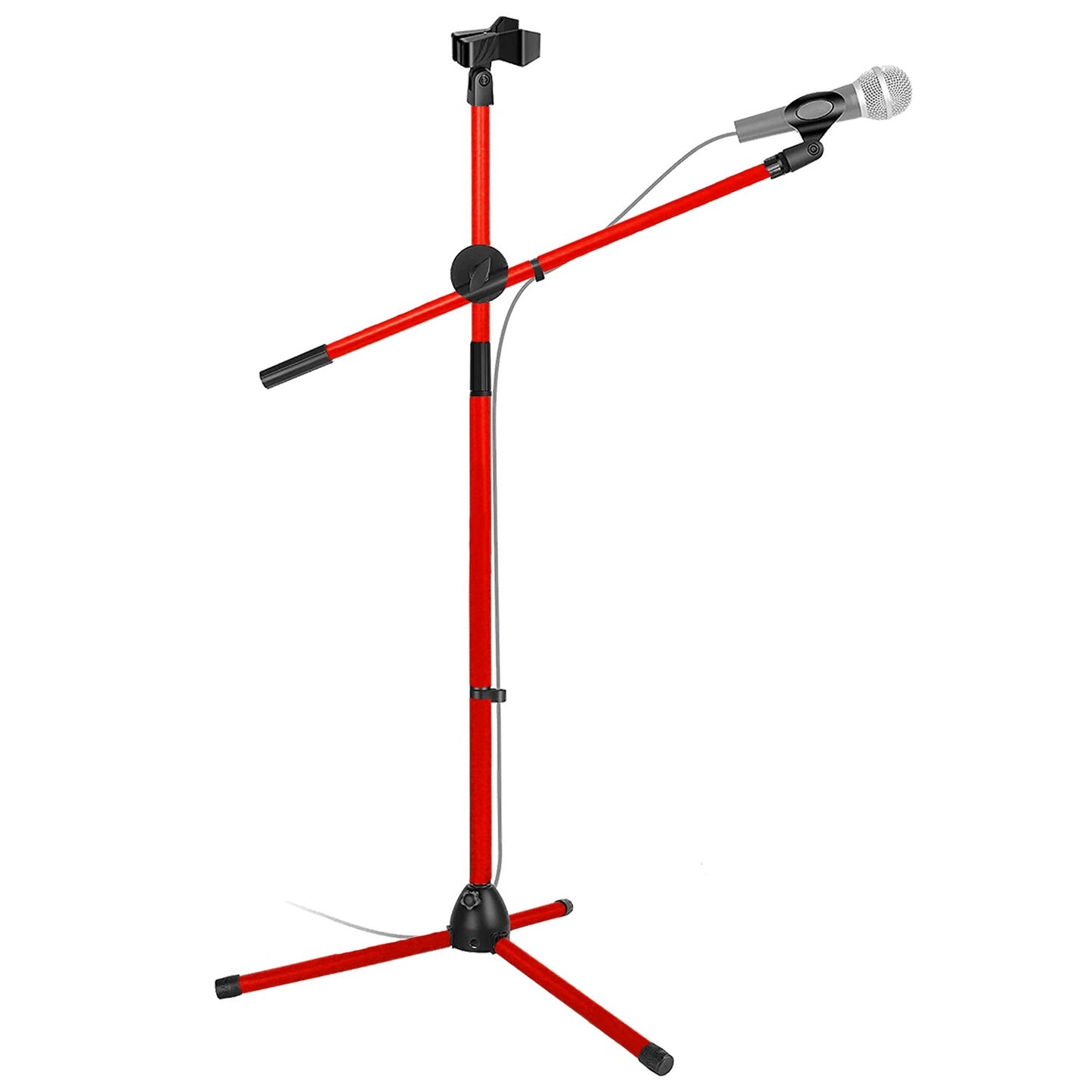 Adjustable Microphone Boom Stand shown in the RED option