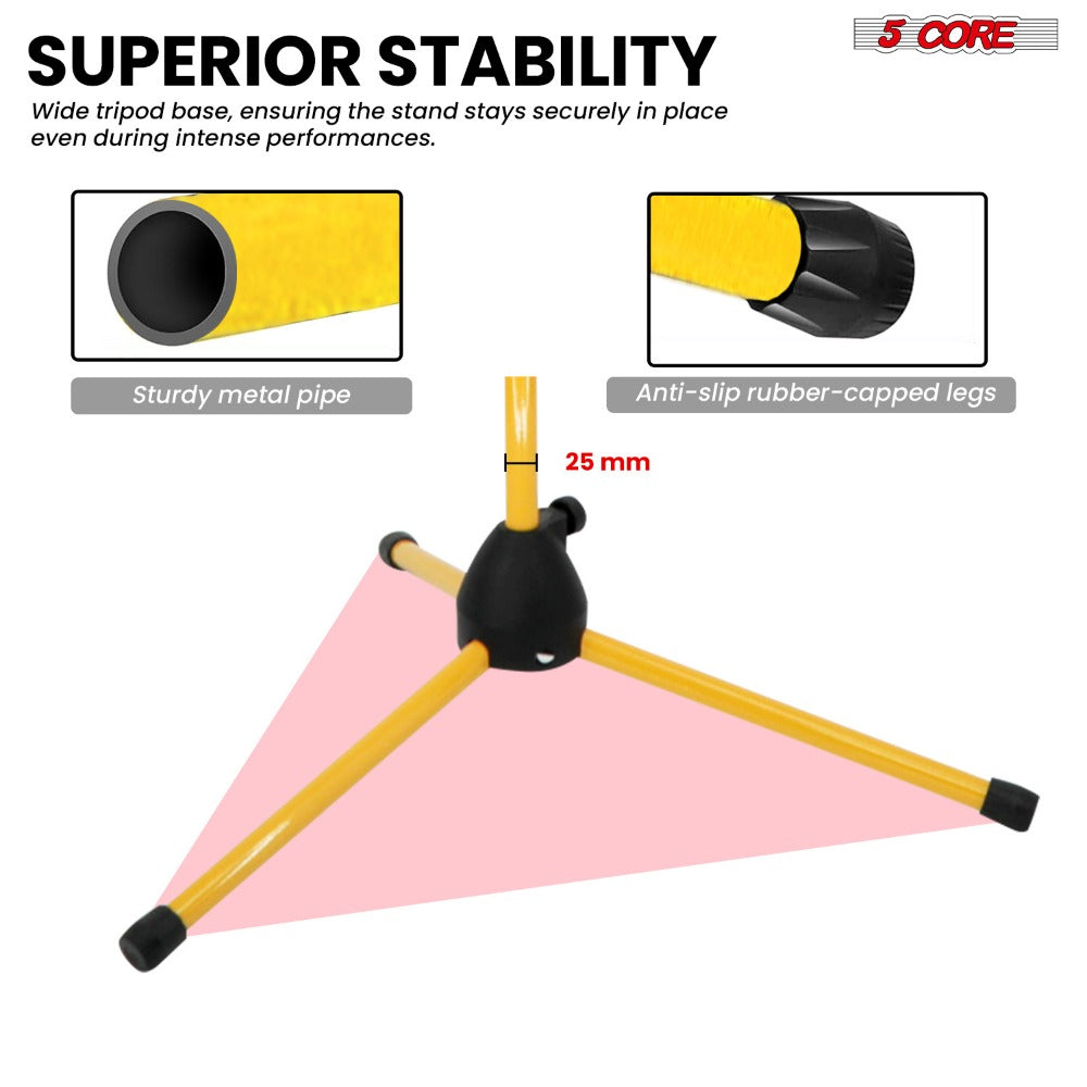 63-Inch Dual Microphone Boom Stand with Tripod Base and Two Mic Clips