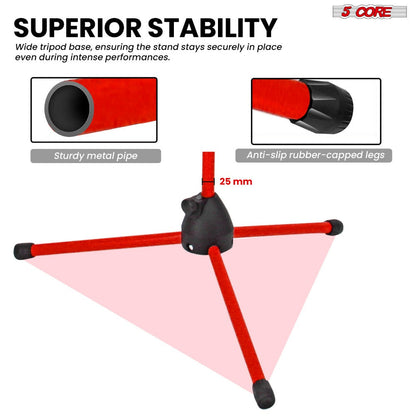 63-Inch Dual Microphone Boom Stand with Tripod Base and Two Mic Clips