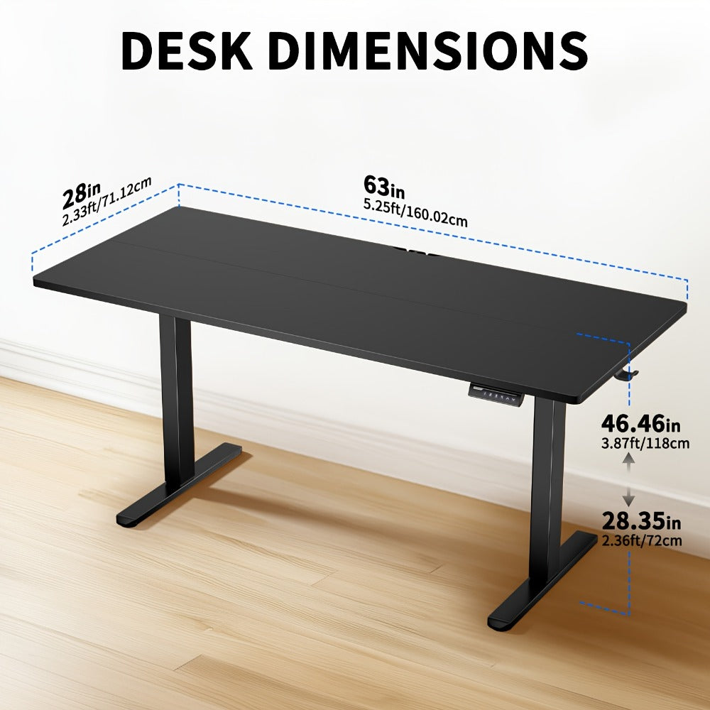 63-Inch Electric Height-Adjustable Standing Desk with Adjustable Height detail image - detail view 3