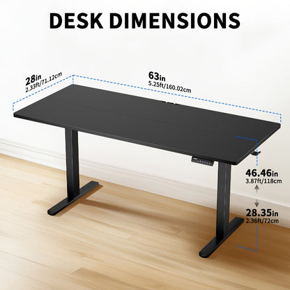 63-Inch Electric Height-Adjustable Standing Desk with Adjustable Height detail image - detail view 3