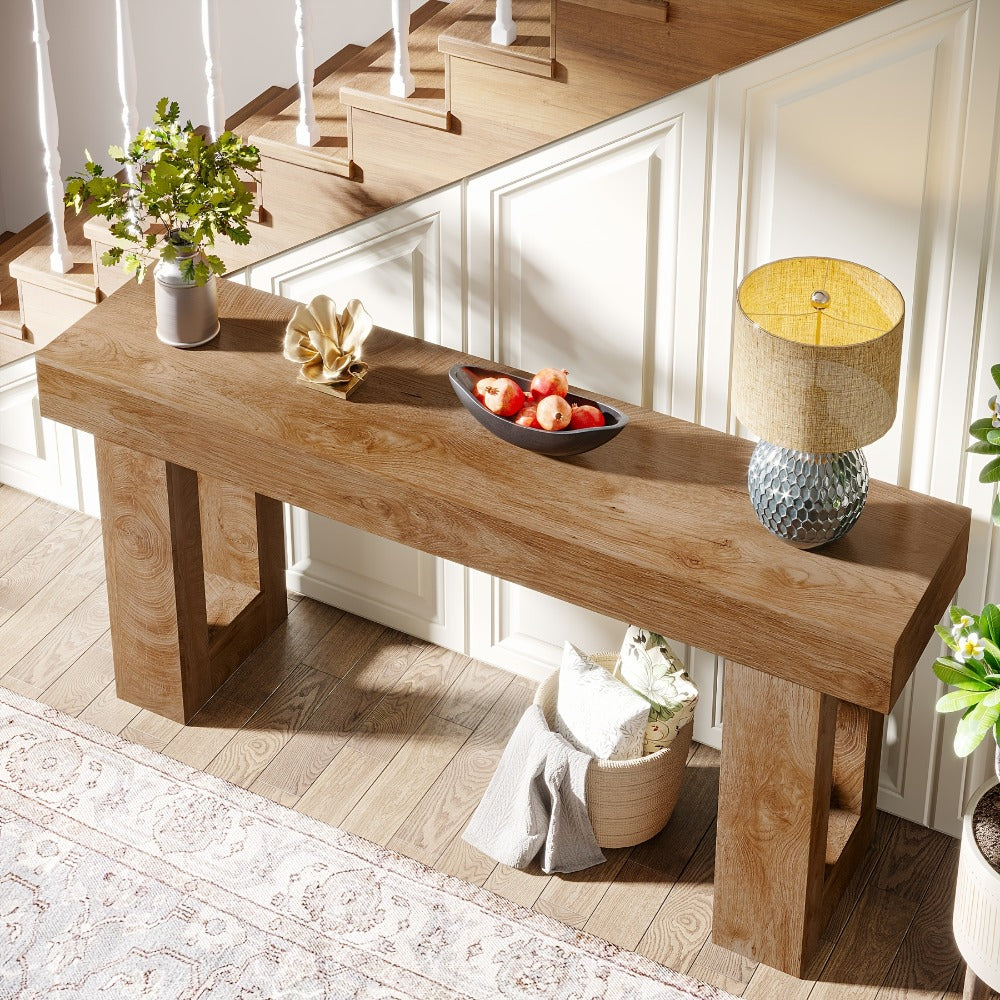 63-Inch Narrow Console Table, Hallway Accent Table for Entryway detail image - detail view 12