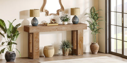 63-Inch Narrow Console Table, Hallway Accent Table for Entryway detail image - detail view 13