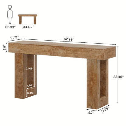 63-Inch Narrow Console Table, Hallway Accent Table for Entryway detail image - detail view 4