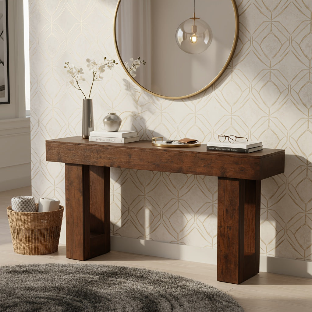 Console Table shown in the Brown option