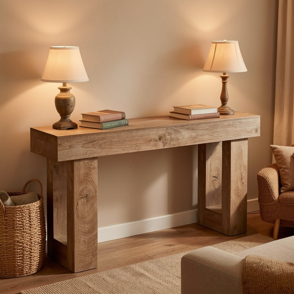 63-Inch Wood Console Table, Entryway Sofa Table for Work, Display, and Everyday Use detail image - detail view 7