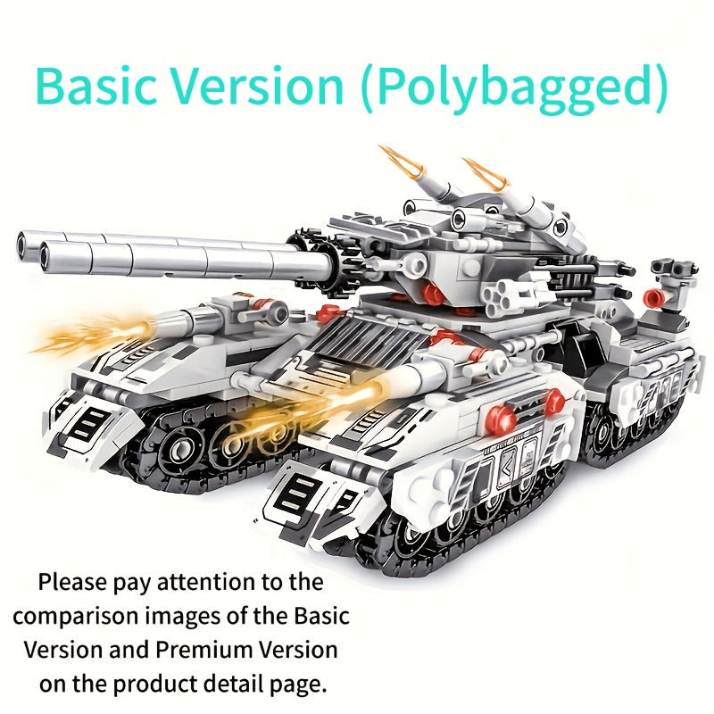 Snow Tank Building Block Set 8-in-1 1628pcs – 9 Variable Military Armored Vehicle Models, Premium ABS DIY Construction Kit for Adults & Teens Ages 14+, Birthday Christmas Halloween Gift