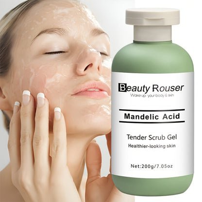 Exfoliating Body Scrub Gel with Aloe Vera, Rose & Chamomile Extract — Deep Cleansing Physical Scrub for Face & Body, Unclogs Pores, Removes Dead Skin, Softens & Hydrates All Skin Types, 200g / 7.05 oz